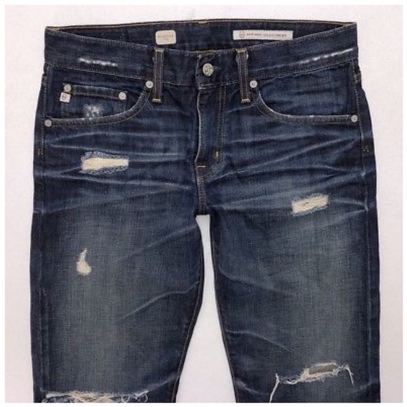 CCO💲⬇️ AG Ex-Boyfriend Crop Destroyed Jeans - Picture 2 of 6